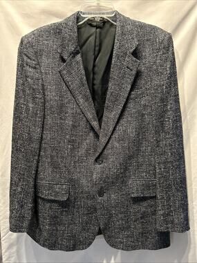 Jean Paul Germain Silk Blazer Mens 39R Gray Tweed Sport Coat Jacket 2 Button